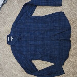 Express Men's Blue Plaid Button Up